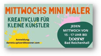 Hinweis auf einen Kreativclub für kleine Künster Mittwochs Mini Maler in Bad Reichenhall