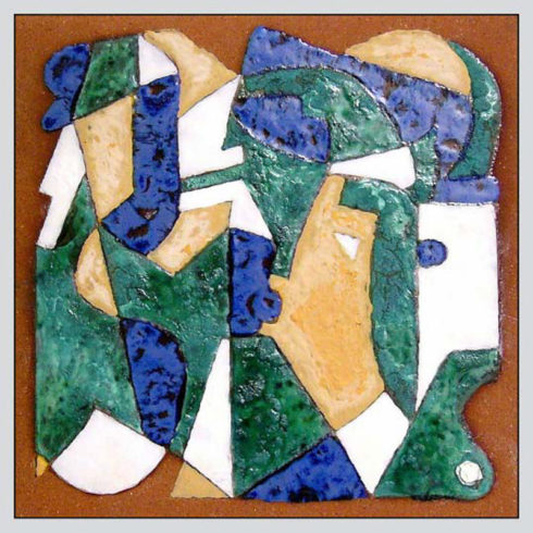 Erholung Glasurenmalerei auf Terrakotta, 2005, 30 x 30 cm