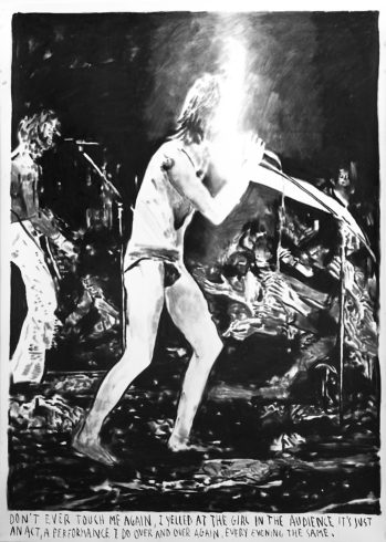 Rinus Van de Velde, Don't ever touch me again, 2016, 220 x 160 cm, charcoal on paper, Courtesy Tim Van Laere Gallery, Antwerp