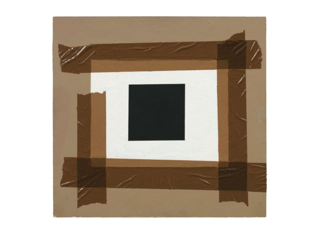 Studie zum schwarzen Quadrat, Öl auf Holz, 31 x 33 cm