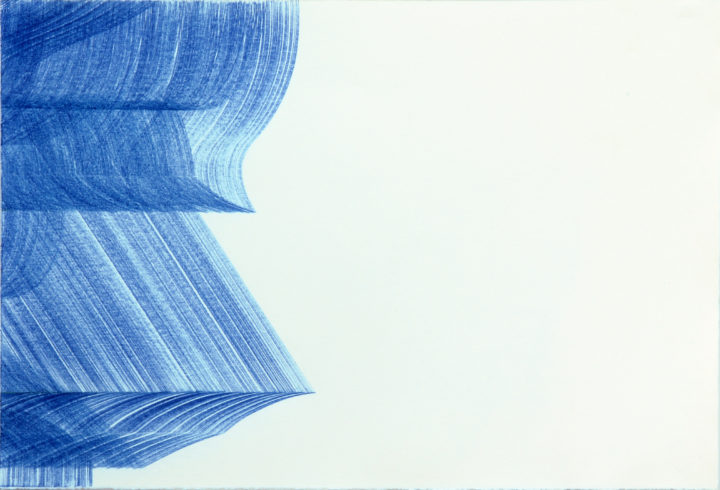 Kantenzeichnung, 2017, Buntstift, 30,5 x 44,5 cm