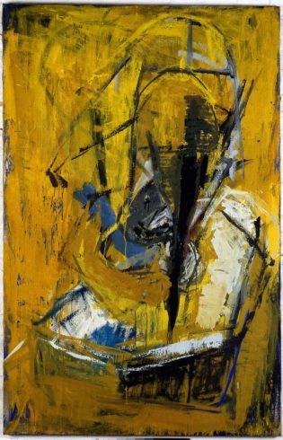 Haarwaschend, 1986, Öl auf Leinwand, 170 x 110 cm, Foto: Lothar Schnepf