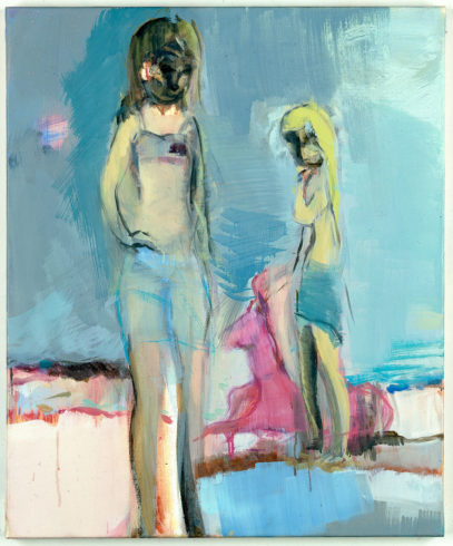 Zwei Mädchen in Hellblau, 2003, Öl auf Leinwand, 60 x 50 cm, Foto: Jochen Littkemann