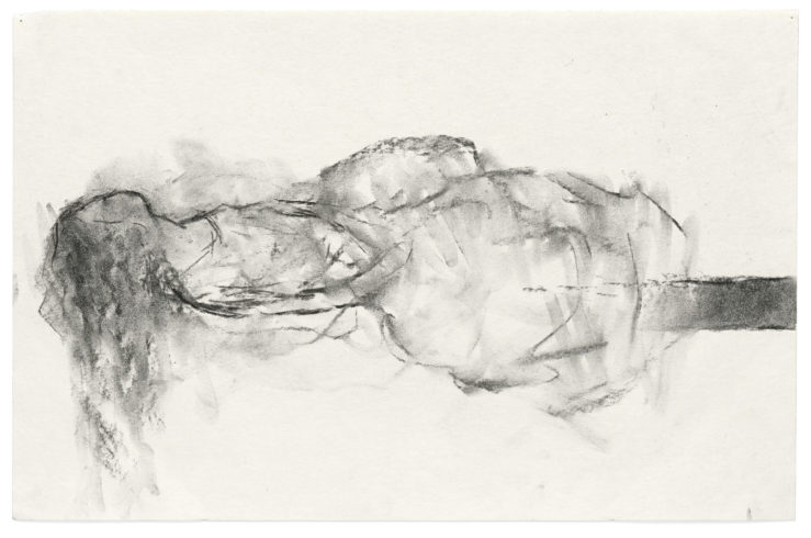 Lying Figure Mexiko, 2008, Kohle auf Papier, 32 x 49 cm