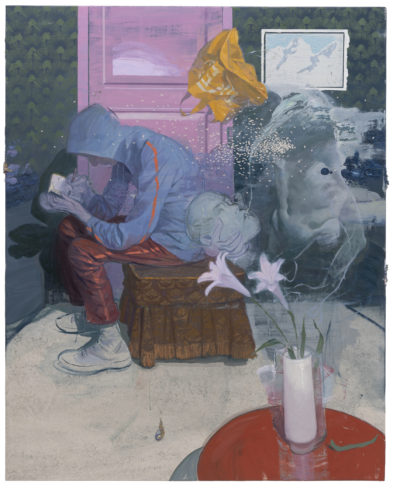 Der Zeuge, 2018, Öl auf Linoleum auf Holz, 153 x 122,5 cm © Ruprecht von Kaufmann, Foto: Stefan Maria Rother, Berlin