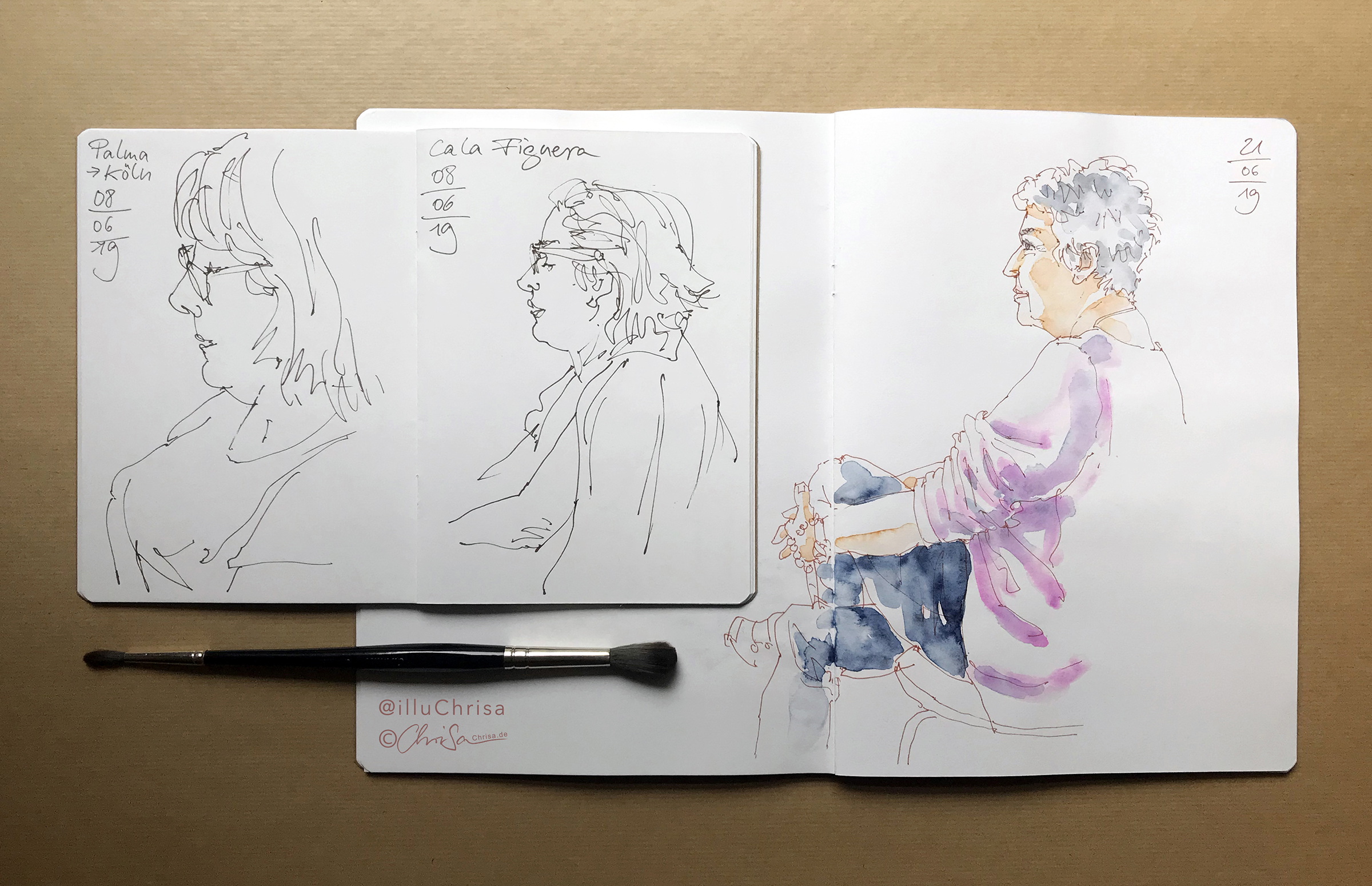 Aquarell-Skizzenbuch 8x8cm - 300g/m² Wasserzeichenpapier Für Unterwegs