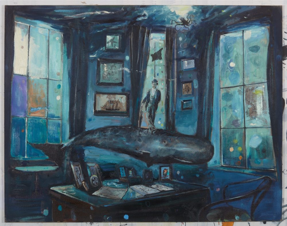 The Study/ Das Arbeitszimmer, 2021, Öl auf Leinwand, 140 x 180 cm © Simone Lucas, Foto: Wendelin Bottländer