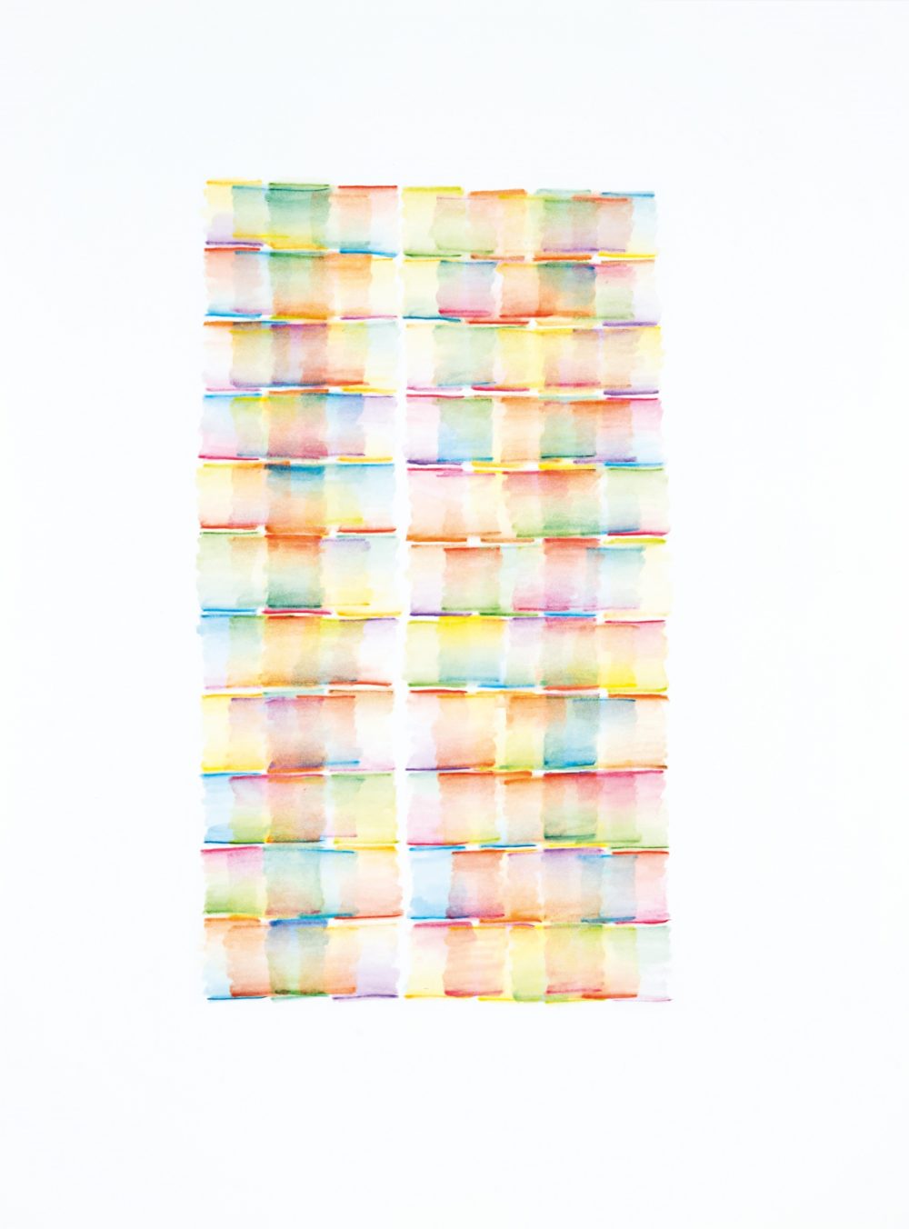 Farbige Systeme 4, 2018, Aquarellstift/Papier, 40 x 30 cm © VG Bild-Kunst Bonn, 2023/Doris Erbacher, Foto: Dorothea Burkhardt