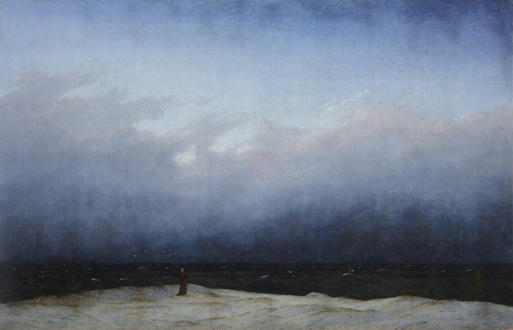 Caspar David Friedrich: „Mönch am Meer“, 1808–1810, Öl auf Leinwand Staatliche Museen zu Berlin, Nationalgalerie, Foto: Andres Kilger