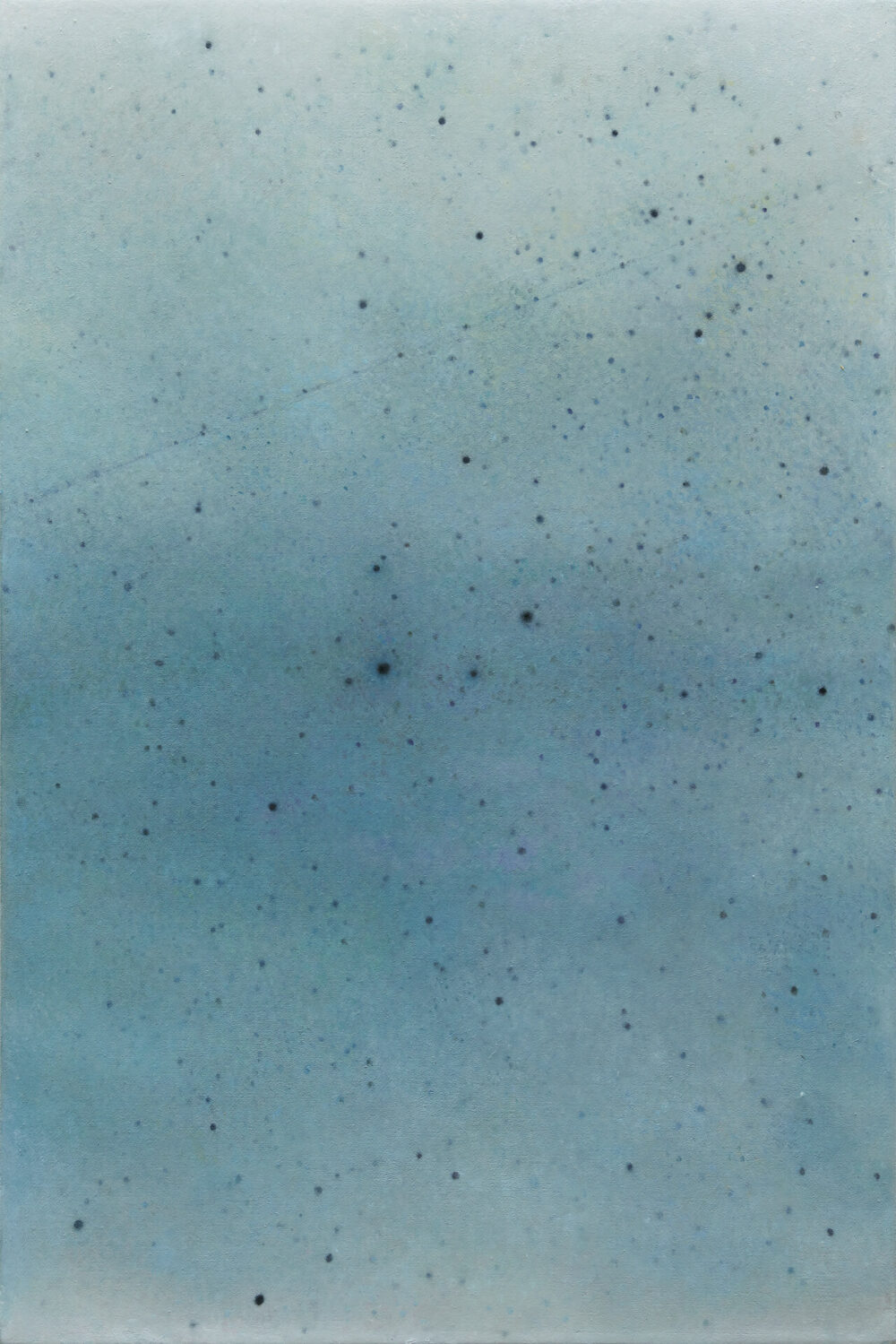 Vija Celmins, Astrographic Blue (Astrografisches Blau), 2019–2024, Öl auf Leinwand, 50 x 33 cm Matthew Marks Gallery, © Vija Celmins, Courtesy Matthew Marks Gallery, Foto: Aaron Wax, Courtesy Matthew Marks Gallery
