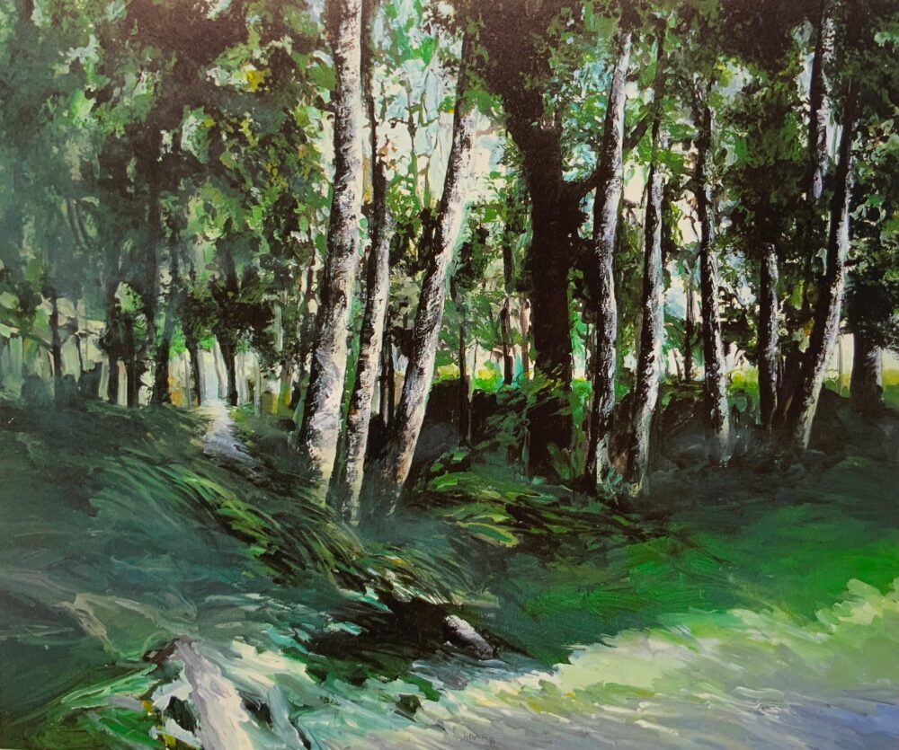 Landschaft bei Venne, 1986, Acryl und Öl auf Leinwand, 140 x 170 cm © Bernhard Krug, Foto: Bernhard Krug