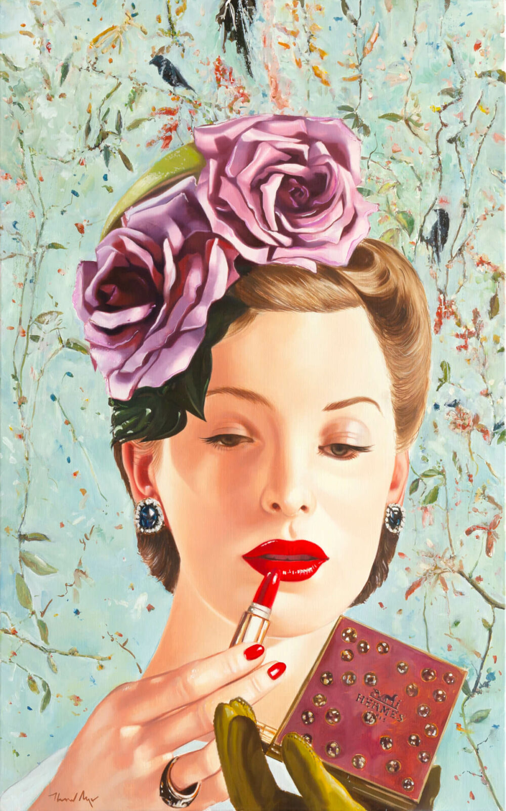 Makeup Mirror, 2024, Öl auf Leinwand, 160 x 100 cm © Heiner Meyer, Foto: Studio Heiner Meyer