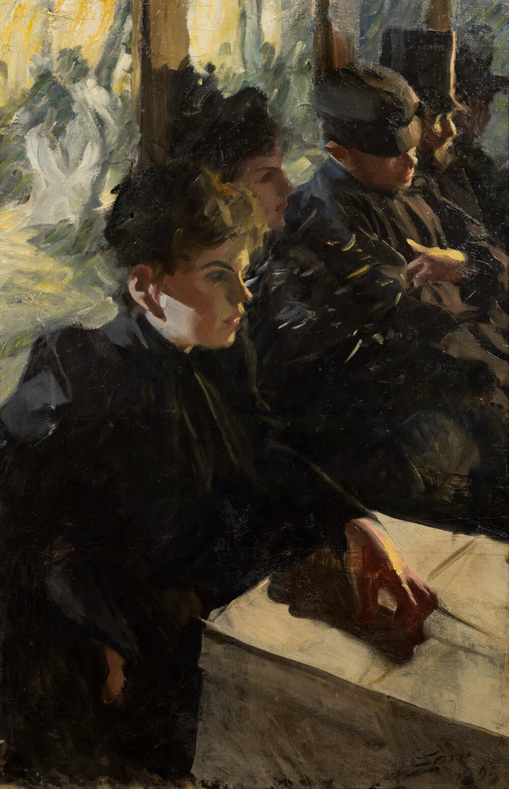 Anders Zorn (1860–1920), Omnibus I, um 1890, Öl auf Leinwand, 99,5 x 66 cm Nationalmuseum, Stockholm, Ankauf 1985, Peter and Malin Beijer Fonds © Nationalmuseum, Stockholm, Foto: Anna Danielsson