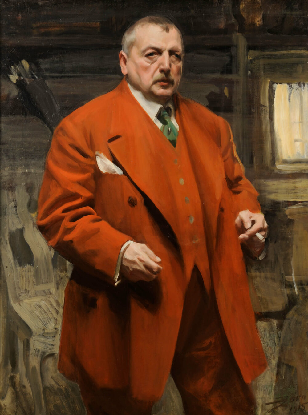 Anders Zorn (1860–1920), Selbstporträt in Rot, 1915, Öl auf Leinwand, 120 x 90 cm Zornmuseet, Mora © Zornmuseet, Mora