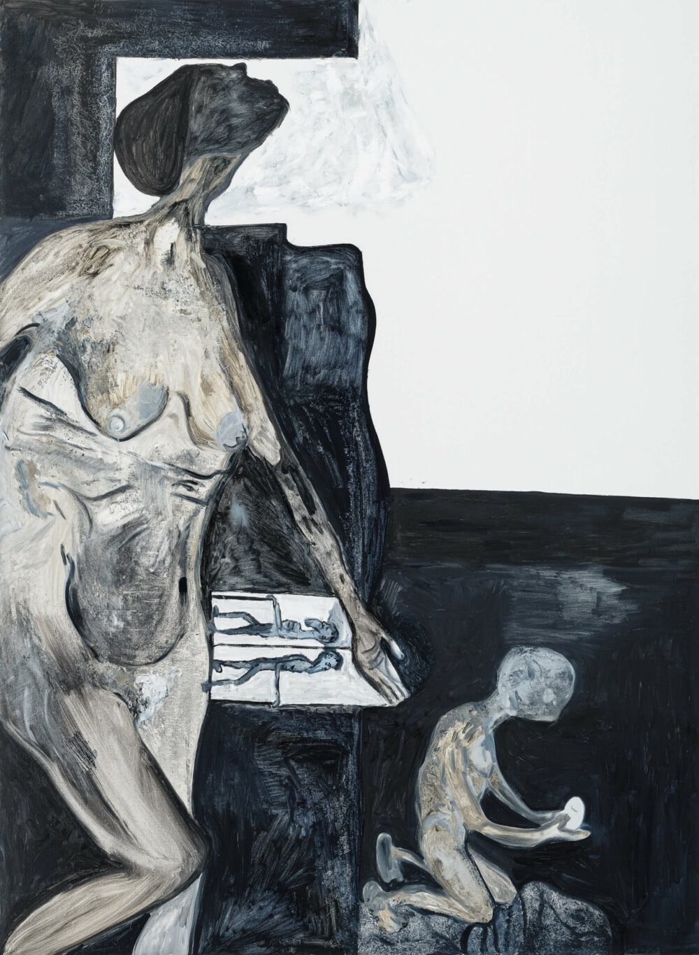 Tobias Pils A Found Egg, 2023 Öl auf Leinwand 270 × 199 cm Courtesy Eva Presenhuber, Zürich/Wien Foto: Jorit Aust © Tobias Pils