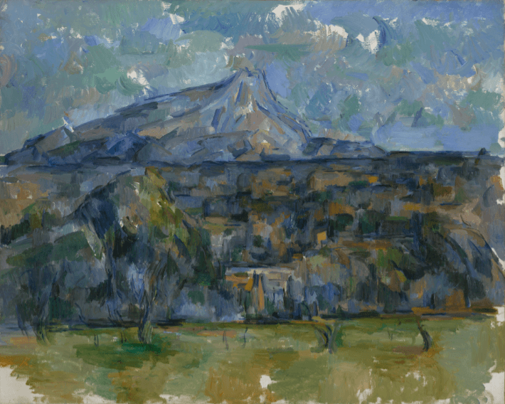 La Montagne Sainte-Victoire vue des Lauves (Die Montage Sainte-Victoire, von Les Lauves aus gesehen), 1904/05, Öl auf Leinwand, 63,8 x 81,6 cm, The Nelson-Atkins Museum of Art, Kansas City, Missouri, Ankauf William Rockhill Nelson Trust, Image courtesy of Nelson-Atkins Digital Production & Preservation