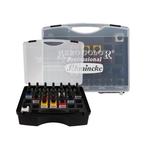 Schmincke – Aero Color Kleines Airbrushfarben-Set im Kunststoff-Koffer