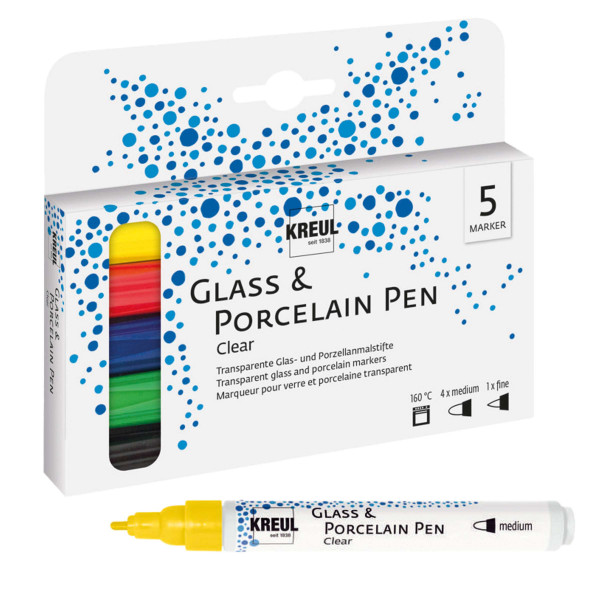 Kreul Glass & Porcelain Pen Clear-Set