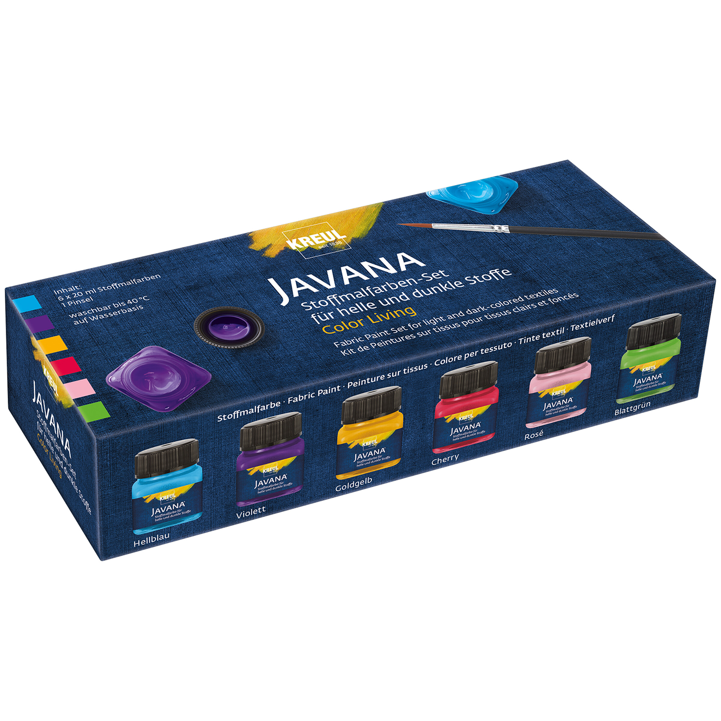 KREUL Javana Stoffmalfarbe – 250 Ml Gelb, Für Helle & Dunkle Stoffe, Waschecht Nach Fixierung