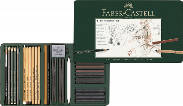 Faber-Castell Pitt Monochrome Set, 33-teilig