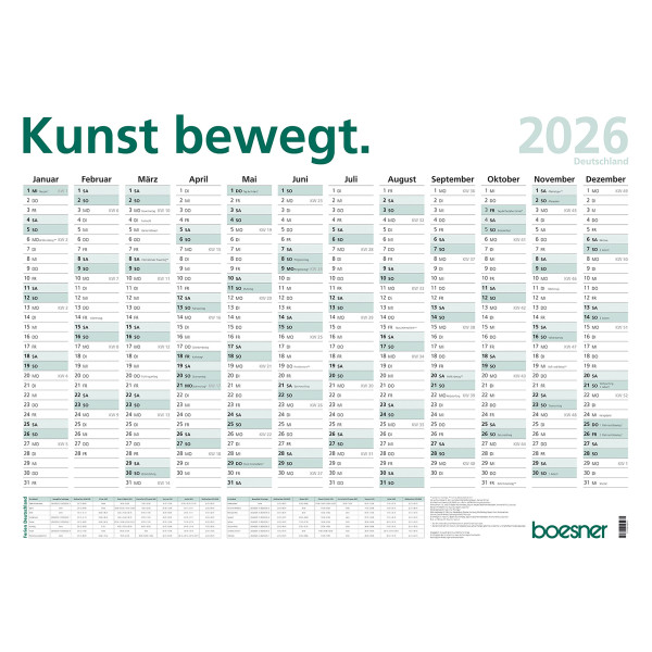 boesner Wandplaner 2026