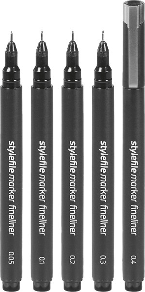 Stylefile Fineliner-Set mit 5 Stifte