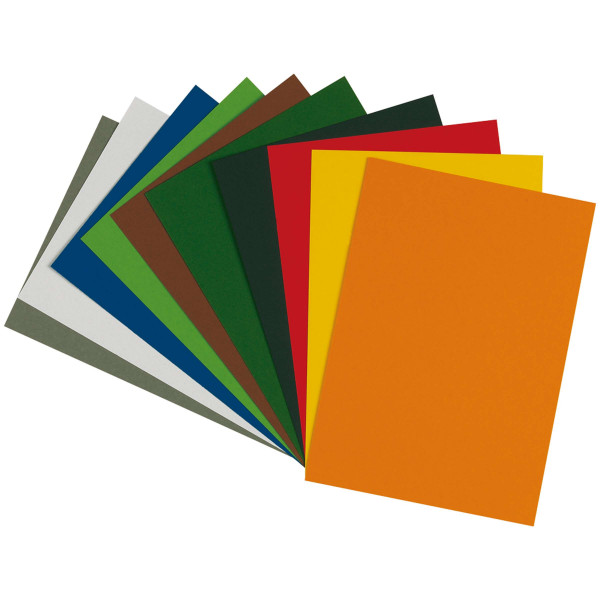 boesner Fotokarton-Sortiment, 10-farbig sortiert, 50 x 70 cm