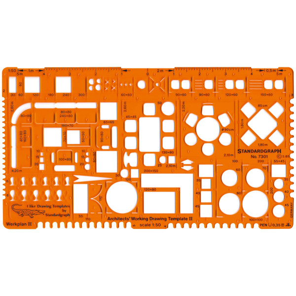 Standardgraph Architekt- Werkplanschablone II
