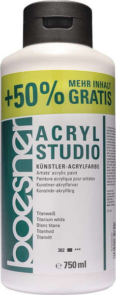 boesner Acryl Studio, Titanweiß in 750 ml