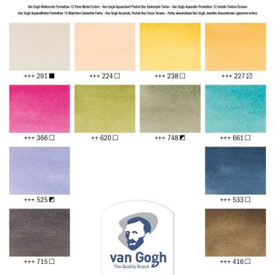 Talens Van Gogh Pocket Box - Coffret 12 Aquarelles Van Gogh Museum