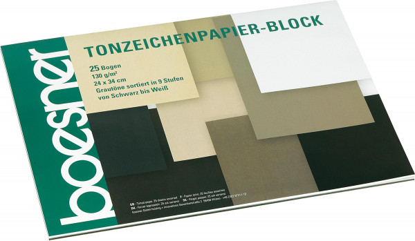 boesner Tonzeichenpapier-Block, Grautöne