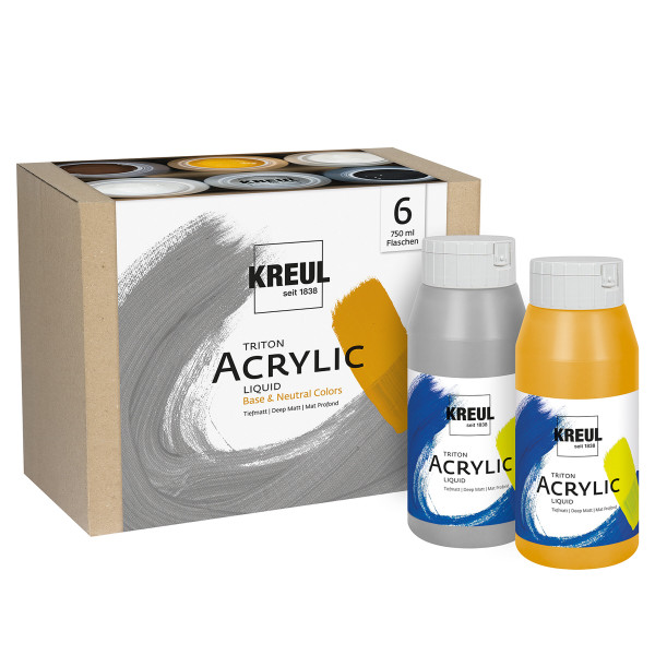 Kreul Triton Acrylic Liquid Base & Neutral Colours-Set