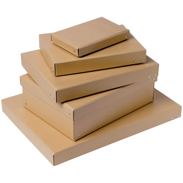 BLACK BOXES Naturfarbener Aufbewahrungskarton aus Hartpappe