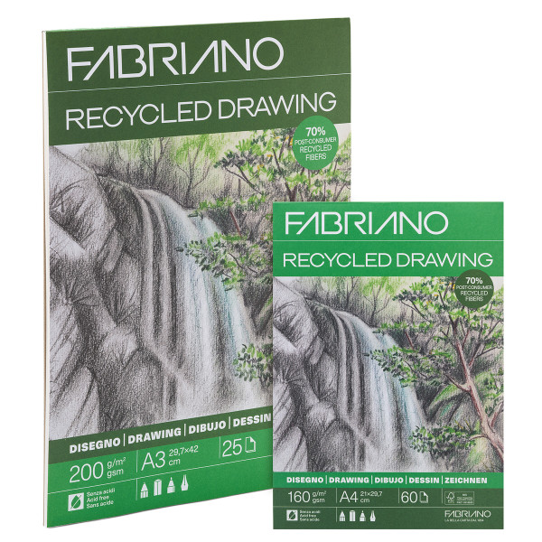 Fabriano Recycled Drawing Zeichenpapier-Block