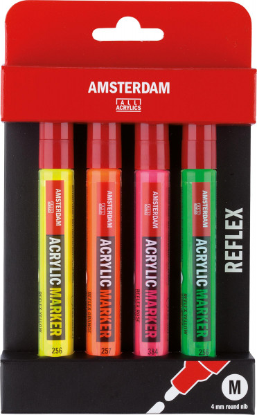 Royal Talens – Amsterdam Acrylmarker-Set, Reflexfarben