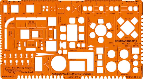 Standardgraph Architekt- Werkplanschablone II