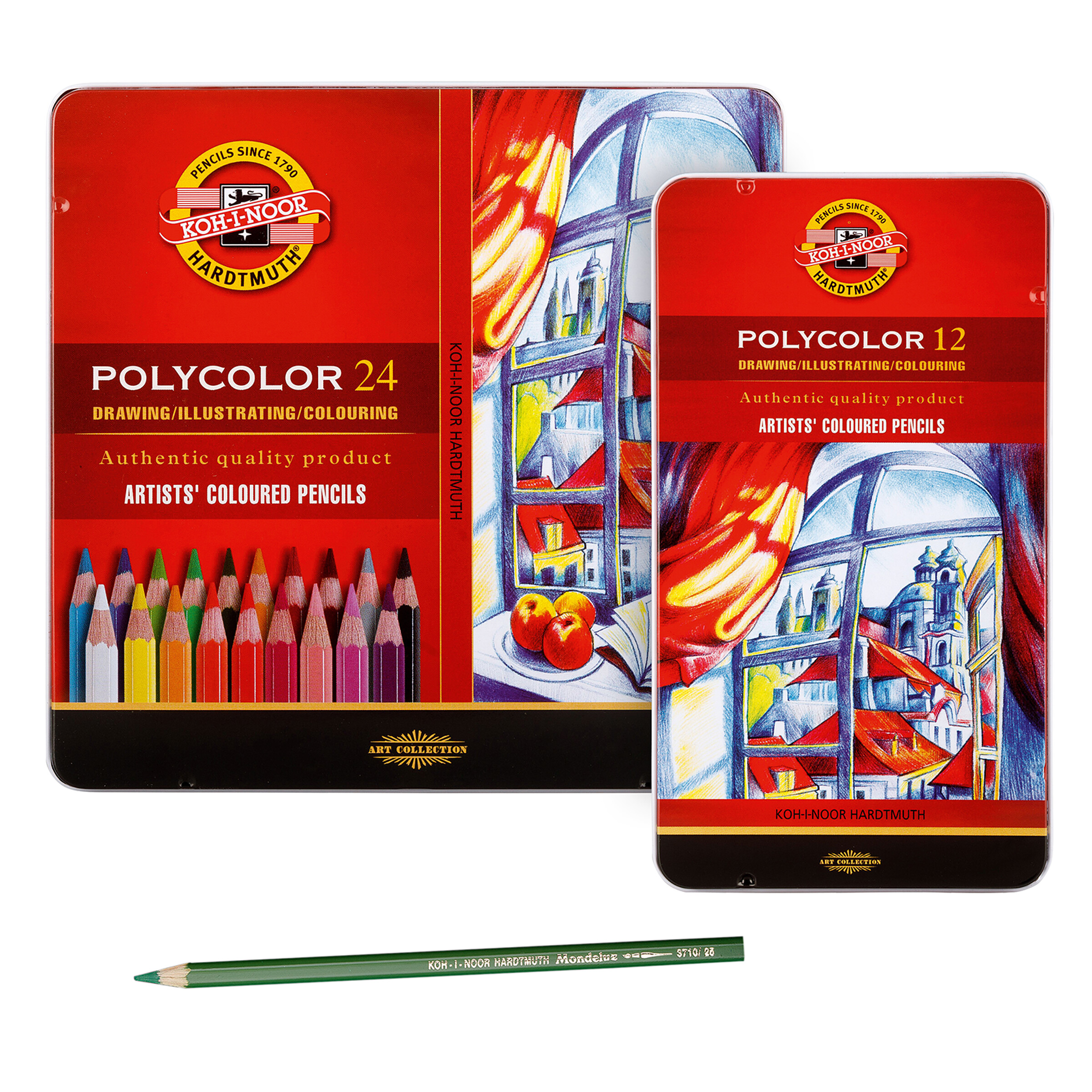Koh-I-Noor Polycolor Kunstenaarsset – 3 Stuks Tekengereedschap In Metalen Blik, Professionele Kwaliteit