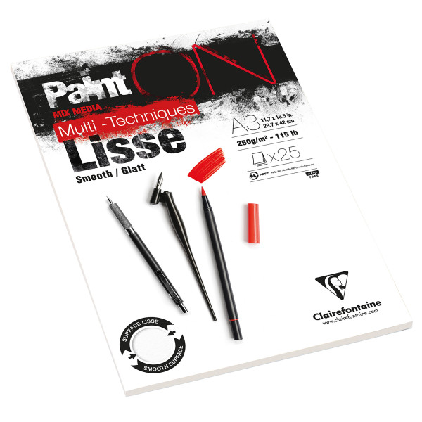 Clairefontaine Paint On Lisse Multitechnik-Papier – extraweiß, glatt
