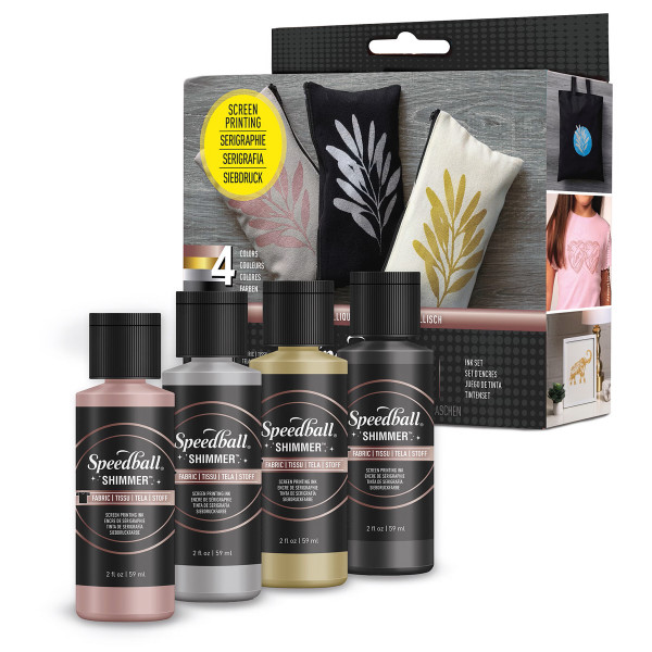 Speedball Opaque Farbic Screen Printing Ink Shimmer-Set