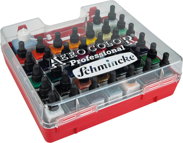 Schmincke – Aero Color Großes Airbrushfarben-Set im Kunststoff-Koffer