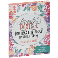 Lovely Pastell Postkarten-Block Handlettering | Flowers & Boho | frechverlag 2019